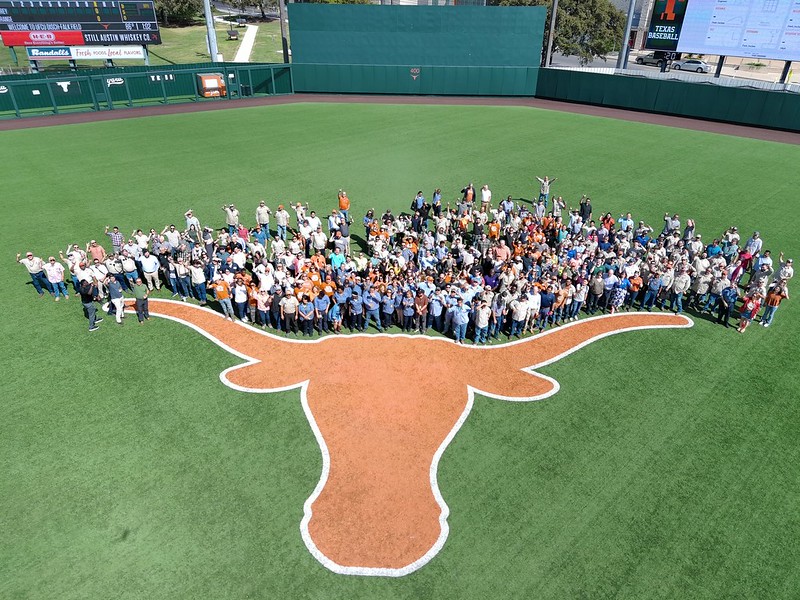 Campus Operations staff members at UFCU Disch-Falk Field 